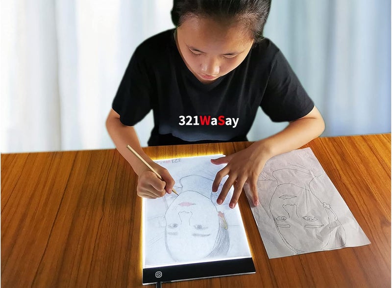 321Wasay Small A5 Ultra-Thin Portable LED Tracing Light Box Dimmable Tracer Pad Board Adjustable Brightness for Artists Drawing Sketching Trace Animation Artcraft 5d Diamond Painting - Image 2